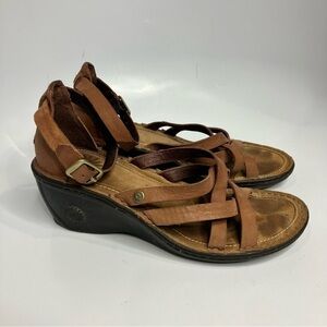 UGG Brown Strappy Wedge Sandals